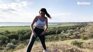A girl was having training outdoors when she got fucked by a horny guy