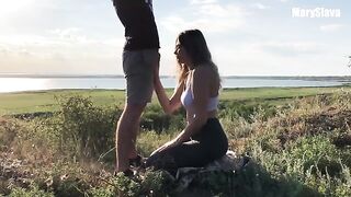 A girl was having training outdoors when she got fucked by a horny guy
