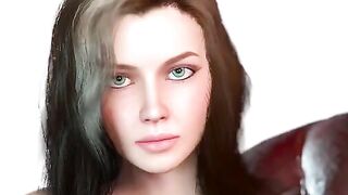 The beautiful woman has grown her boobs and is very happy