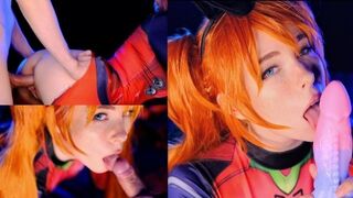 Asuka Langley-Short-haired girl with a bubble ass fucks deep