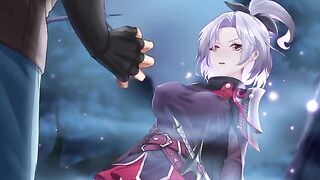 Sex with an assassin girl from a hentai game