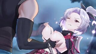 Sex with an assassin girl from a hentai game