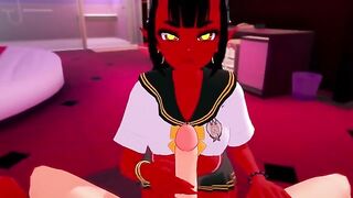 A hot succubus is fucking with me in a POV style anime
