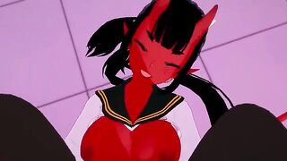A hot succubus is fucking with me in a POV style anime