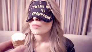 Dozza, the beautiful babe, got lost and received a cumshot in her mouth