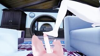 Foot job with Lumine in a fantasy world - Genshin Impact Feet Hentai