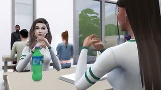 Student seduces her professor to come inside in a steamy Sims 4 scene
