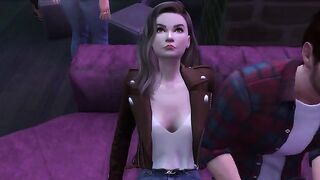 Student seduces her professor to come inside in a steamy Sims 4 scene