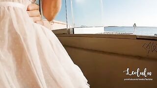 An adventure on the abandoned beach bar with an intense public encounter