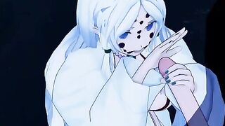 Tanjiro Kamado is fighting against the Spider Demon in a 3D hentai