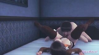 Mikasa gets her cunt eaten and then she sucks a big cock in this Attack on Titan hentai