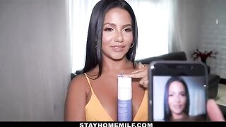 A hot stepmom with big tits Rose Monroe seduced her stepson to make some money