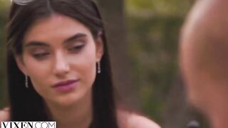Shy brunette Stefany, featured on VIXEN, loses control to Alberto’s charm