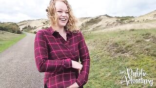 Outdoor exhibitionist fuck show on the beach with almost getting caught