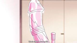 A super cute girl in the animation gets two dicks at once