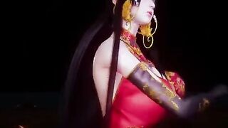 The big tits empress Boa Hancock from One Piece gets clothed sex
