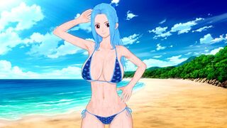 A busty woman has sex on the beach in this hot One Piece scene