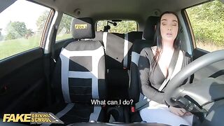 Pervert driving instructor cheats on his wife with a hot student in a car