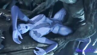 Cortana gets her pussy smashed by Jefe Maestro in an orgy