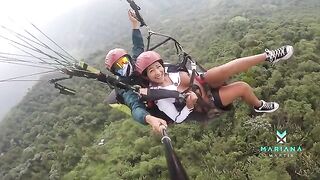 Colombian actress Mariana Martix gets fucked while paragliding, showcasing her daring public escapades