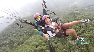 Colombian actress Mariana Martix gets fucked while paragliding, showcasing her daring public escapades
