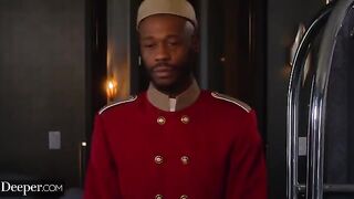 Deeper. Bride-to-be Jazmin gets extra special hotel service in a sensual scene