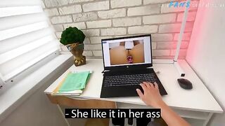 A stepson masturbates to photos of his hot stepmom in a compromising way
