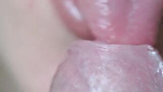 She was unable to swallow a huge load, so she had to spit it out and waste it all
