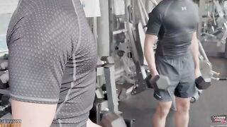 A woman was doing exercise with her personal trainer when something unexpected happened