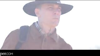 A girl in a cowgirl suit fucks with a guy who likes bad ones