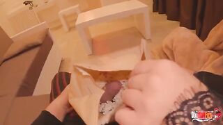 Stepmom is so hot that her stepson makes popcorn with his dick