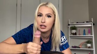 Petite blonde in doggy style action after trophy win