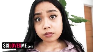 The lucky stepbrother fucked his stepsister Luna Mills to keep her secret