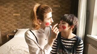 The sexy mime has an amazing threeway sex