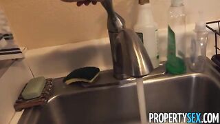Exotic chick fucks her landlord in a steamy PropertySex scene