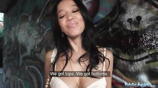 Natural model Asia Vargas gets fucked in the street for cash