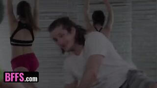 Flexible yoga master fucked by his students in steamy session