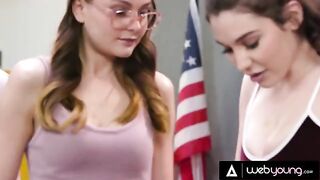 Lily Lou and her besties experiment with masturbation and lesbian sex while in detention