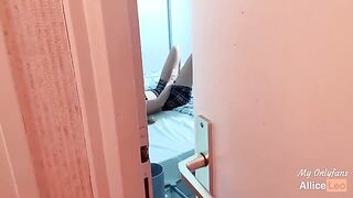 I spy on my stepsister while she masturbates, then I offered her my cock and she accepted!