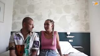 Couple Owiaks enjoy their first fun with dirty talk at the hotel