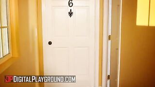 Clover and Scarlet Red make sweet love while their neighbor wanking his dick