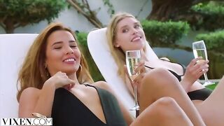 Stunning beauties Agatha, Freya, and Lika enjoy a passionate foursome