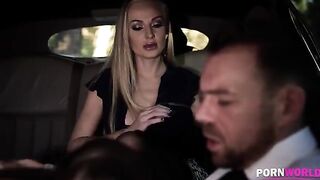The driver got fucked with the busty babe and her friend in a steamy scene