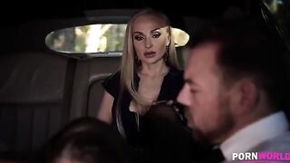 The driver got fucked with the busty babe and her friend in a steamy scene