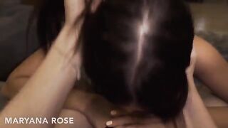A friend taught Maryana Rose how to fuck hard and deepthroat, showcasing her athletic prowess