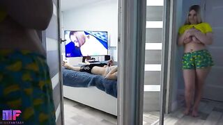 The stepdaughter continues to spy on her stepdad in a daring act