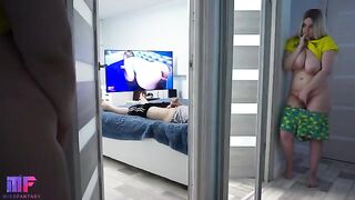 The stepdaughter continues to spy on her stepdad in a daring act