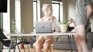 Eva Elfie gets creampied after a Zoom class for cuties