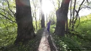 A guy made a blowjob with girl in the public place outdoors