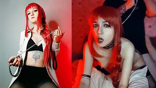 Makima lost control of her pet Chainsaw Man, intense cosplay scene